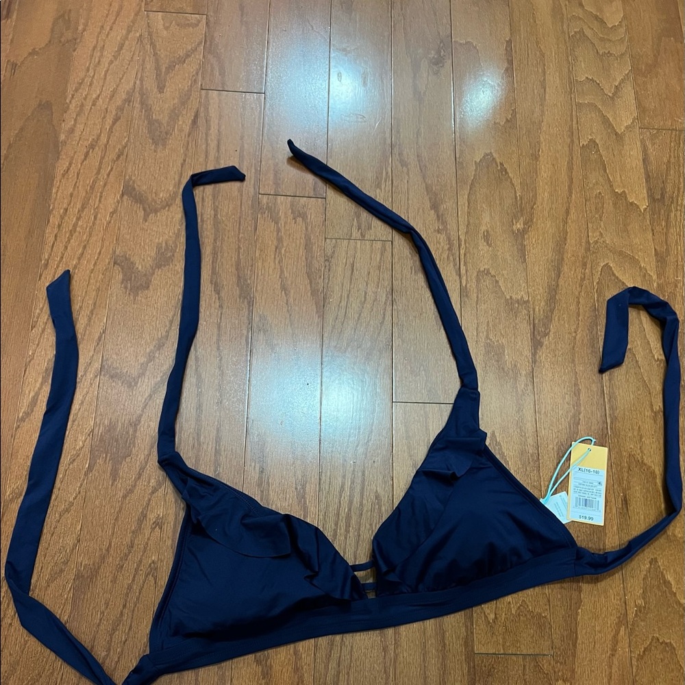 Navy swim top